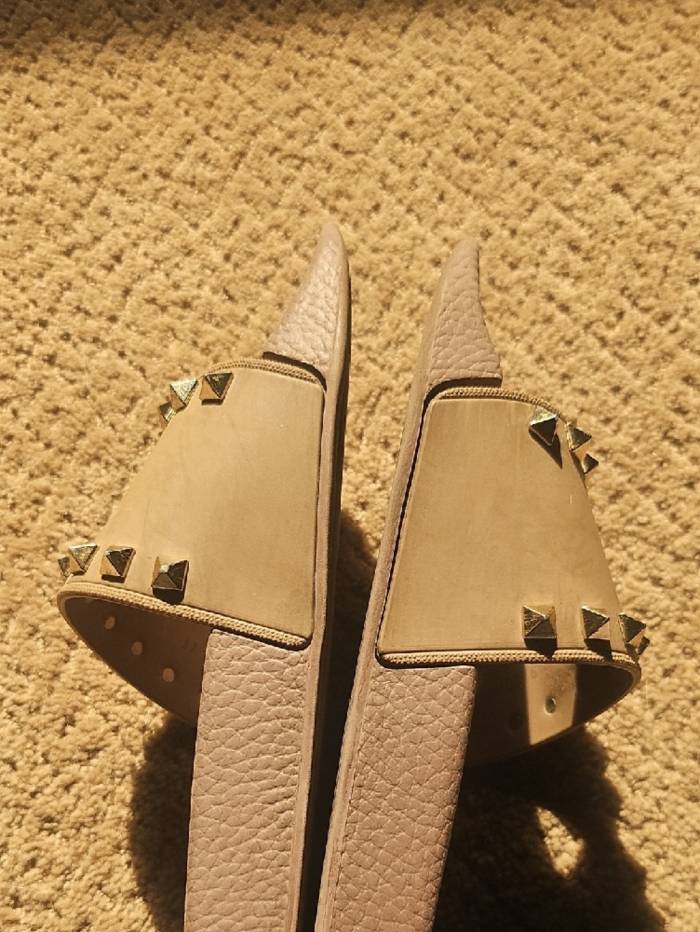 Valentino Brown Slide Sandals with Logo Footbed - Picture 4 of 5